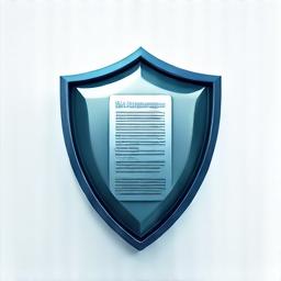 Icono de escudo de seguridad y documento legal que representa la protección de datos y el cumplimiento de GDPR y la normativa española.